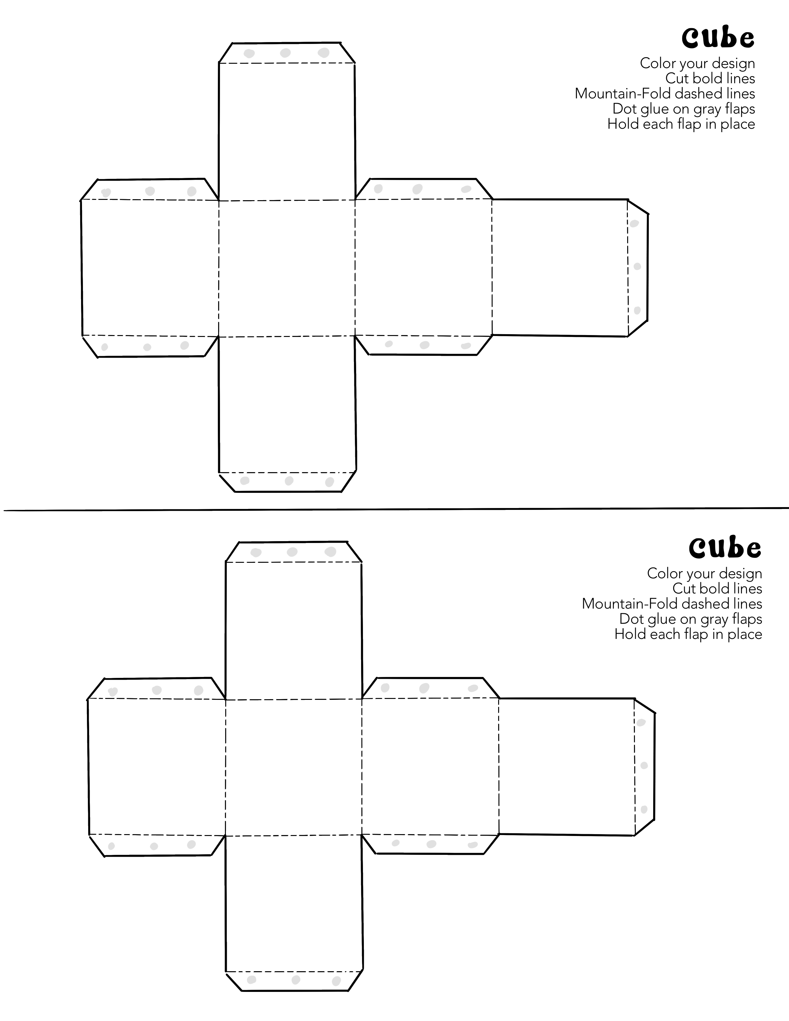 Paper sculpture cube template