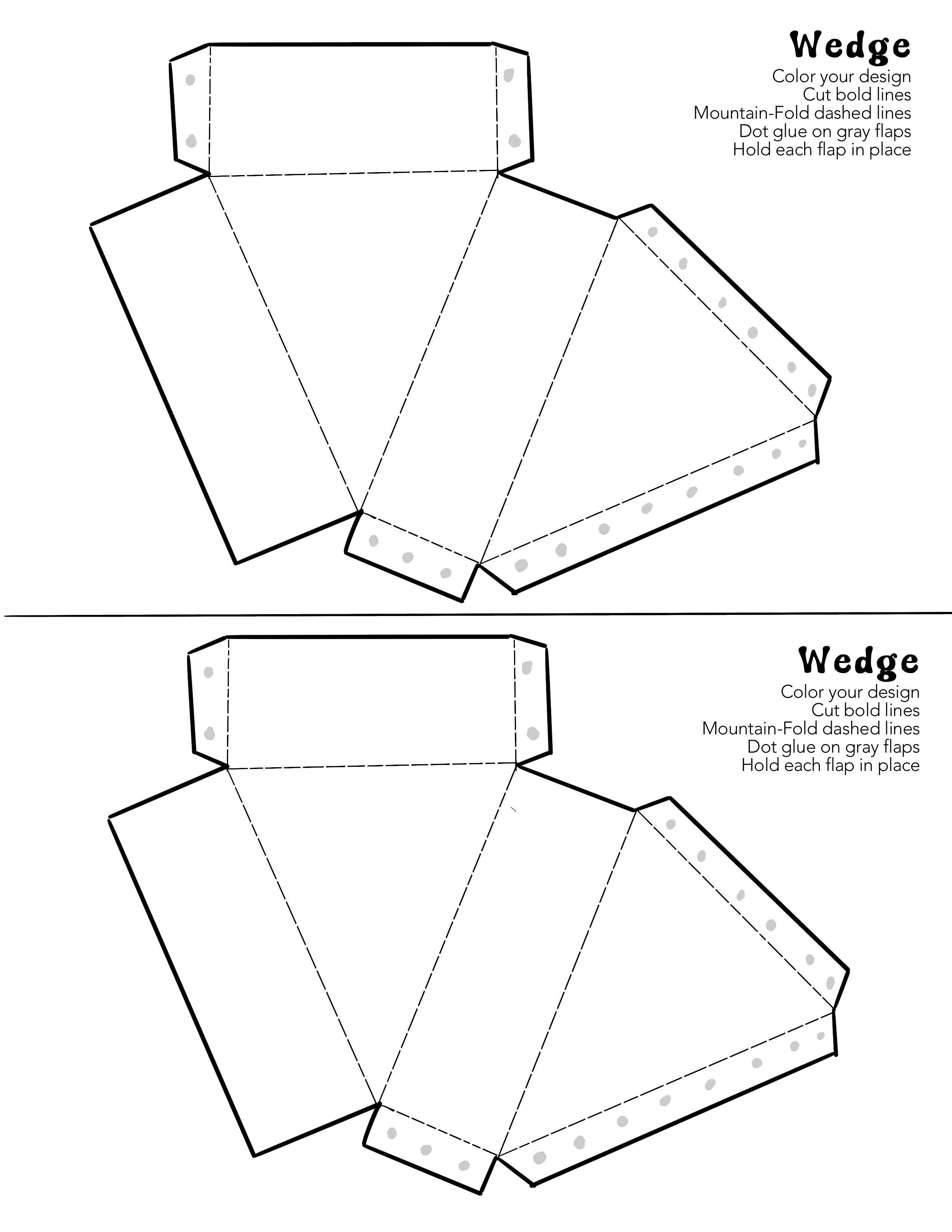 Paper sculpture wedge template